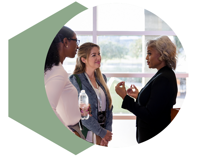 Government leader discussing with her team
