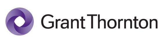 Grant Thornton logo: a purple circular swirl emblem next to the 'Grant Thornton' wordmark, on white background.