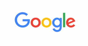 Google wordmark logo in blue, red, yellow, blue, green, red letters on a muted gray background