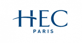 HEC Paris logo on a blue background